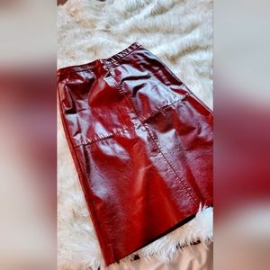 Leather vintage Gap Burgundy skirt